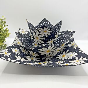 3 Piece Set Microwave Cozies, Reversible Black and White, Plate, Bowl, Pint